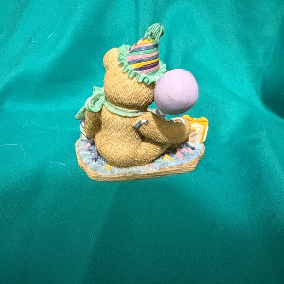 Cherished Teddies Birthday Bear Figurine with Party Hat and Gifts - Picture 2 of 5